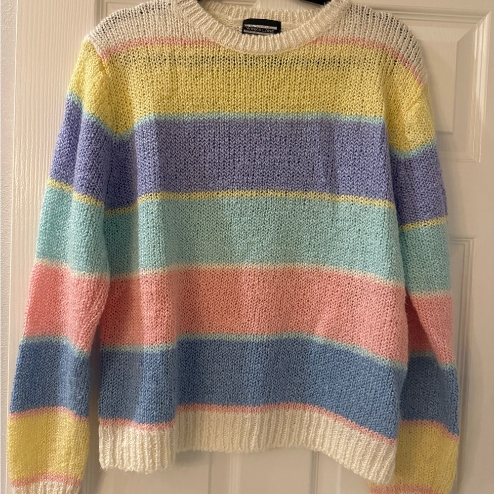 VTG Winks Lane 80s Colorful Striped Women's Sweater